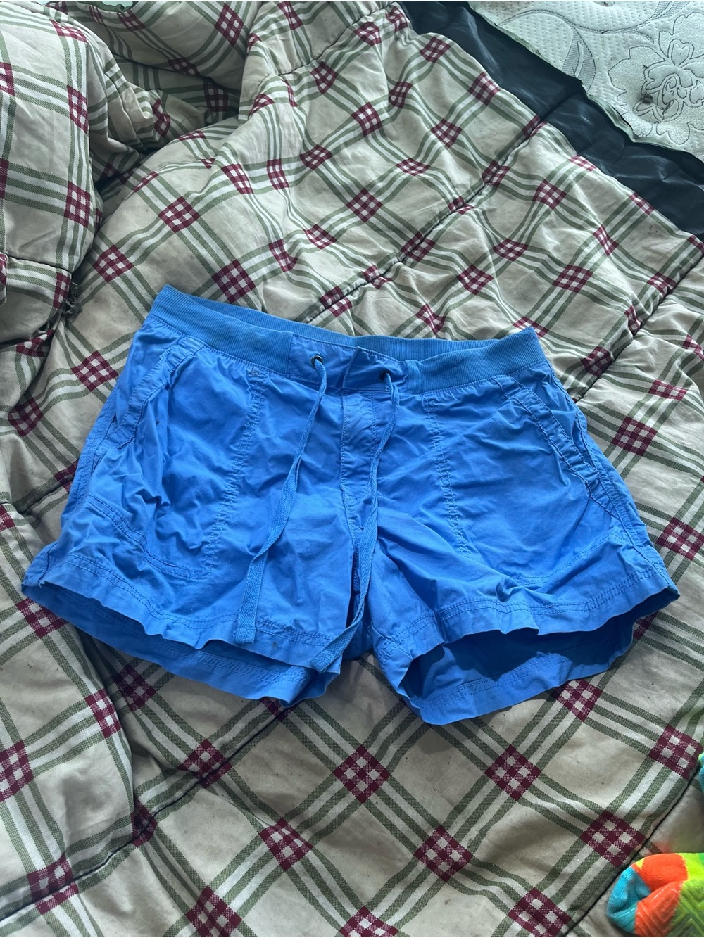 St. John's Bay Bright Blue Drawstring Casual Jean Shorts